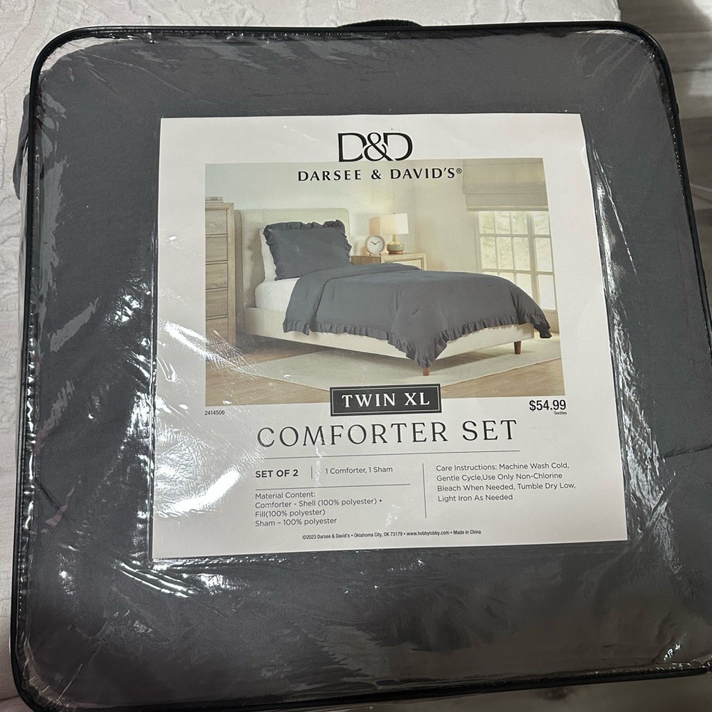 Twin XL Gray Comforter Set